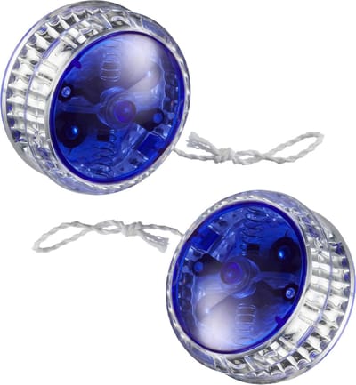 Cepewa Speelgoed Jojo met LED licht - 2x - voor kinderen en volwassenen - blauw - kunststof