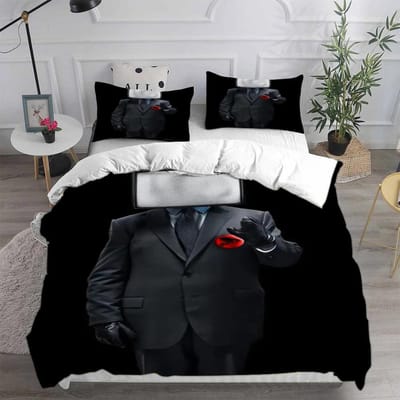 Ensemble de literie Skibidi Toilet & Arale - Housse de couette + Taie d'oreiller (2-3 pièces, Taille Queen/King pour Enfants/Adultes) US Full200x228cm