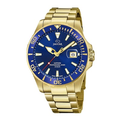 Jaguar J877/1 Heren Horloge - Chronograaf - Saffierglas - Roestvrijstaal/Staal - Bruin - Ø 43.5 mm - Quartz - Vouw/Vlindersluiting - 20 ATM (duiken)