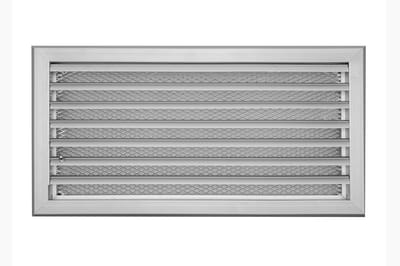 Ventilatierooster Aluminium - Luchtstroomregelaar Rooster - Verstelbare Ventilatie - Gebogen Lamellen Met Frame - 40 x 20 cm - Aluminium