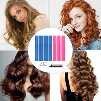 20 stuks haarkrulspelden, heatless haarkrullen, set van haarrollen zonder warmte, draagbaar kappersgereedschap, zachte slaapsalon voor vrouwen
