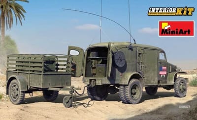 MiniArt Modelbouwpakket Militaire voertuigen - 35418 U.S. Army K51 Radio Truck with K52 Trailer - Interior Kit Plastic - 1:35 - Modelbouw