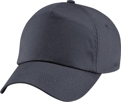 Beechfield Uniseks Effen Originele  Baseball Cap met 5 panelen (Grafiet Grijs)