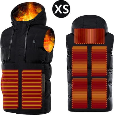Bovista Verwarmde Bodywarmer - Heated Vest - Elektrische Bodywarmer - Met Capuchon - Water Afstotend - Oplaadbaar - Unisex - Maat XS - Zwart
