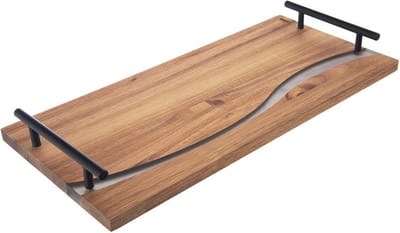 Dienblad Houten met Handgrepen RIVER 42x20x4,5 cm - Serveer Plateau - Serveerplateau