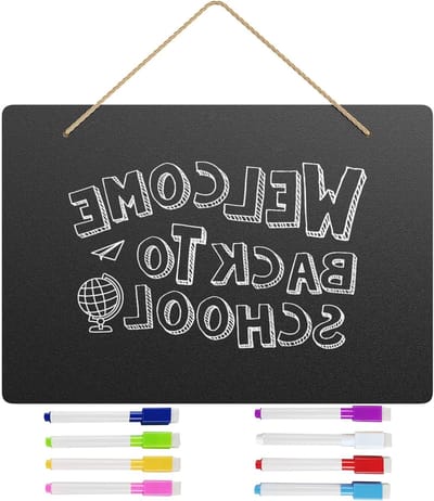 Dubbelzijdig hangend krijtbord - Klein en uitwisbaar berichtenbord voor creatieve boodschappen