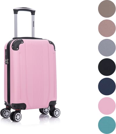 TRALEX - Levante - Kleine Handbagage - 27L - 51x34x20cm - ABS - Harde schaal - Cijferslot - Lichtgewicht - Flexibel - Duurzaam - Stille (rubberen) wielen - Dubbele Spinner-wielen - Lichtroze
