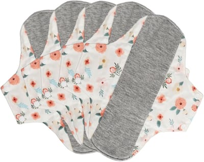 Allecta - Set van 5 herbruikbare katoenen inlegkruisjes voor vrouwen - Wasbaar en ademend - Ultra absorberend - Lekvrij - Afmetingen 22 x 28 cm.