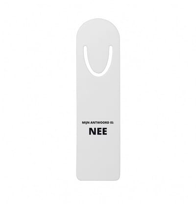 Hacebo® - mijn antwoord is nee metalen boekenlegger - Collega - cadeau collega - cadeau - kantoorhumor - grappige cadeau Bladwijzer boekenleggers - 12.7 cm x 3.2cm