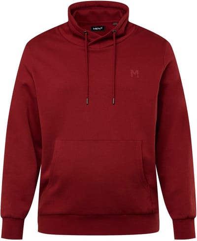 Men Plus - Heren - Sweatshirt opstaande kraag - Bordeauxrood - Maat L