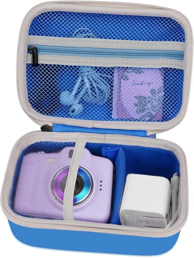 Kindercamerahoes voor Diverse Merken - Harde Opbergkoffer met Binnenvak voor Bescherming en Organisatie (Blauw)