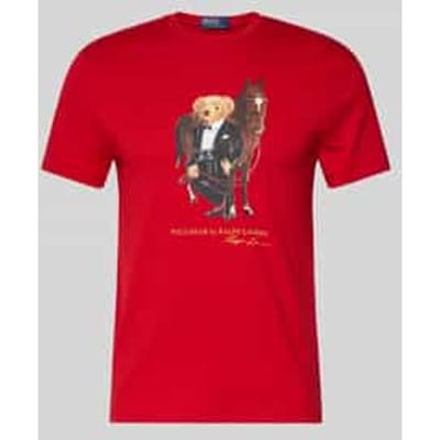 T-shirt met labelprint en ronde hals