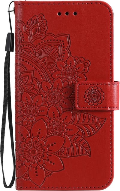 Coverup Hoesje - Geschikt voor Xiaomi Poco X3 Pro Hoesje - Coverup Mandala Bloemen Book Case - Rood
