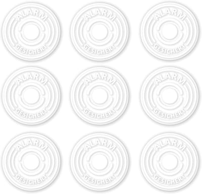 Alarm Stickers - Waarschuwingsstickers Beveiliging - Inbraakpreventie Ramen - Zelfklevend UV-bestendig - 4 cm Diameter - Transparant