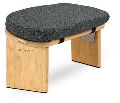 Thijox - Inklapbaar Meditatiebankje met Kussen - 100% FSC-Bamboe - Comfortabel en Duurzaam - Perfect voor Yoga, Meditatie en Ontspanning