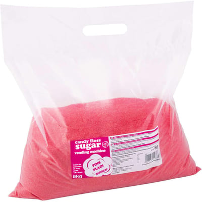 Suiker voor suikerspinmachine, korrelgrootte 0,8-1,2 mm, natuurlijke rode smaak, 5 kg