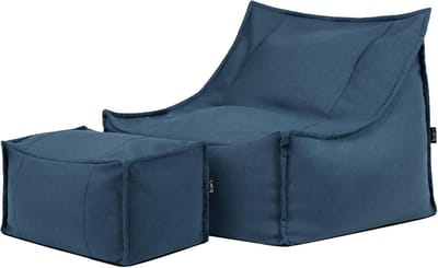 Fauteuil met Hocker - Zitzak Stoel - Binnen en Buiten - Waterafstotende Stof - 94 x 94 x 75 cm