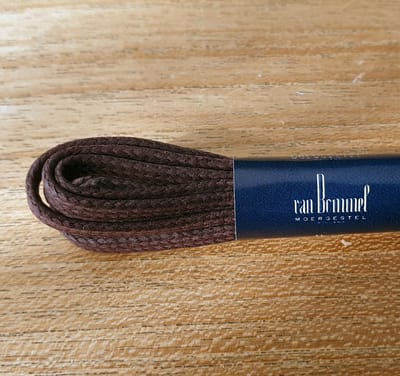 1 Paar van Bommel schoenveters - plat wax katoen - bordeaux rood - 75cm