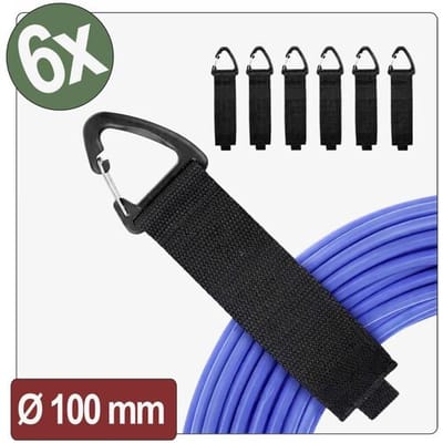 Quadrios 26CA799 Klittenbandriem Met karabijnsluiting (l x b) 330 mm x 38 mm Zwart 6 stuk(s)