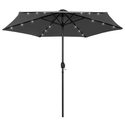 vidaXL - Parasol - met - LED-verlichting - en - aluminium - paal - 270 - cm - antraciet