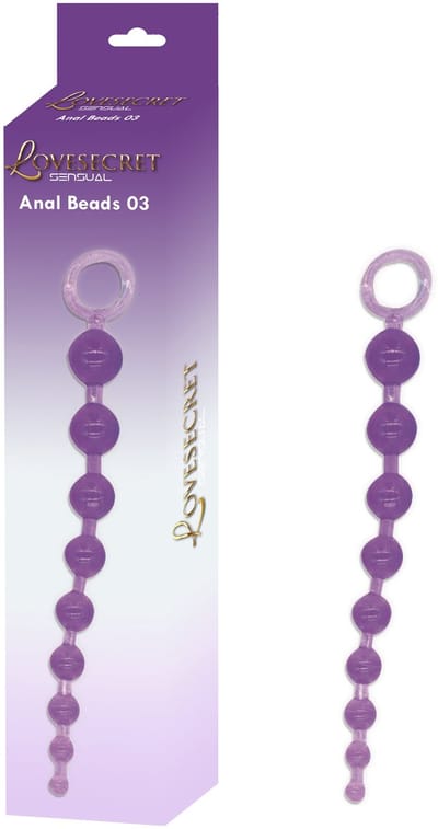 Lovesecret Sensual LS26 Anal Beads Paars – 30 cm – Flexibele Silicone Anaalketting – Max Ø 3,5 cm – Voor Beginners & Gevorderden