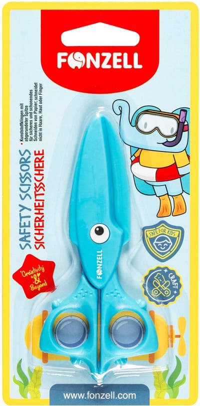 Fonzell veiligheidsschaar - Kinderschaar - 12 cm - Blauw
