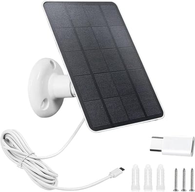 Zonnepaneel Bewakingscamera - Oplader Camera Solar Charger - Continu Stroom Leveren - IP65 Waterdicht - 3 Watt - Wit