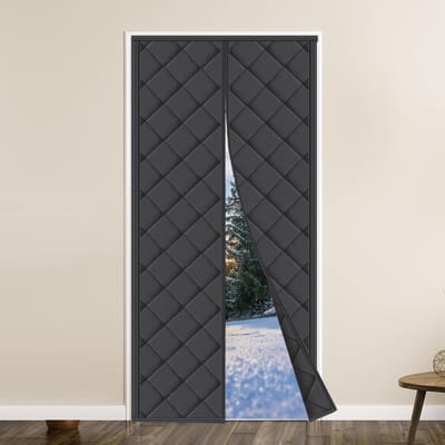 Magnetisch Deurgordijn - Isolerende Deurhoes - Tochtvrij Houden - Versterkte Magnetische Sluiting - W70xH200 cm - Zwart