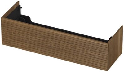 INK - Onderkast 1 Lade Push 2 Open Horizontaal Gefreesd Bestaande Uit - 1400x450x376 Mm - Massief Eiken Aqua