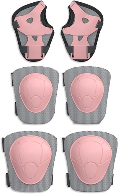 Beschermende Uitrusting Set - Knie Elleboog Beschermers - Kindersport - Harde PP Kunststof Schaal - 6 Stuks - Zwart