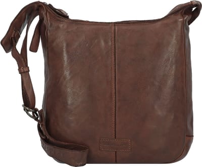 HAROLD'S Leren Schoudertas Submarine Pouch Up Brown Donkerbruin
