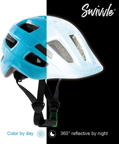 Swivvle® Fietshelm Kind Maat S 51 – 54 cm – 360° Reflecterend – CE EN1080 – Inclusief Groene Gesp Sluitingssysteem