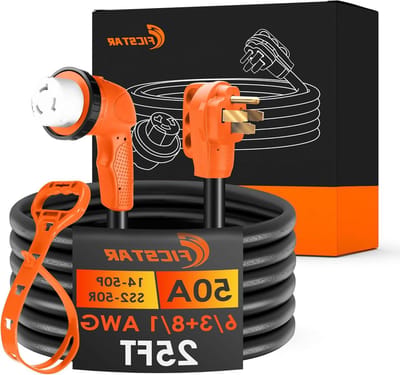 Camper Verlengkabel - RV Stroomkabel - Stroomvoorziening Camper - Met LED Indicator - 6.5 Meter - Oranje