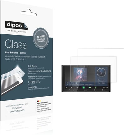 dipos – 2x Matte Pantserfolie geschikt voor Kenwood DMX7525DABS | 9H Screenprotector