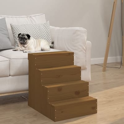 vidaXL - Huisdierentrap - 40x49x47 - cm - massief - grenenhout - honingbruin