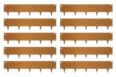 Wovar Cortenstaal Borderrand 24 x 106 cm Flexibel | 10 stuks | Cortenstaal Kantopsluiting | Tuinafboording