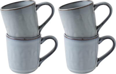 Dutch Rose Organic Mokken set van 4 - Koffiemok - Theemok - Blauw 39 cl.