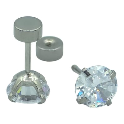 Luxe Dames Oorstekers – 6 mm Briljant geslepen CZ steen - Hypoallergeen premium staal