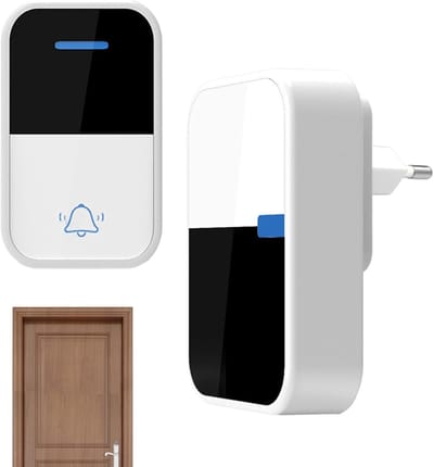 Draadloze Deurbel - Bel Zonder Draad - Bezoekers Ontvangen - Zelfopwekkende Technologie - IP44 Waterdicht - Zwart