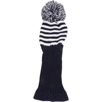 Gebreide Golf Headcovers Zacht Wollen Garen Breien Golfclubs Headcovers Saffierblauw Witte Streep black