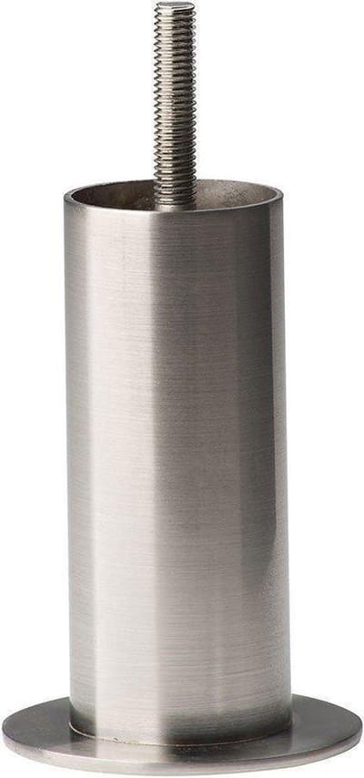 FLE - Stalen meubelpoot rvs look rond ø 4 cm en hoogte 10 cm (M8)