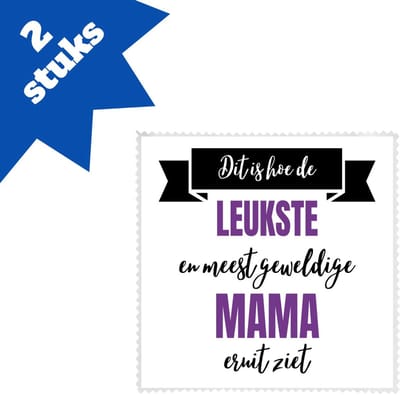 Akyol - leukste mama eruit ziet brillendoekjes - Moeder - geweldige mama - moederdag cadeautjes - verjaardagscadeau - kado - 17,8 bij 17,8 cm - 2 stuks