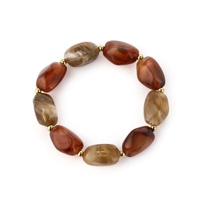 Michelle Bijou Armband kralen - Khaki/Taupe/Bruin