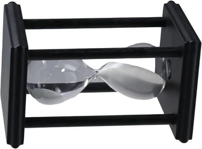 Zandloper Timer - Zandklok - Koken en Spelletjes - Duurzaam Houten Frame - 30 Minuten - Zwart Hout Wit Zand