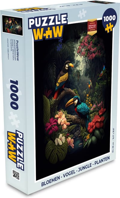 Puzzel Bloemen - Vogel - Jungle - Planten - Legpuzzel - Puzzel 1000 stukjes volwassenen