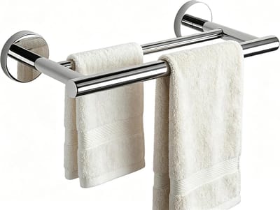Dubbele Handdoekrails SUS304 Rvs Badkamer Handdoekhouder Verchroomde Handdoekring Wandmontage 30CM, Ronde Bodem Mode, Gepolijst Afgewerkt, EGYT3002-C