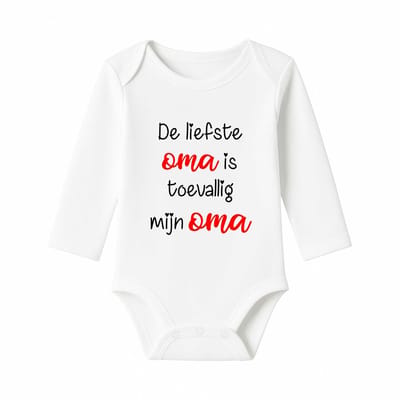 Romper De liefste Oma is toevallig mijn Oma - wit - lange mouw