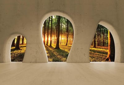 Fotobehang Forest Woodland View Modern | XL - 208cm x 146cm | 130g/m2 Vlies