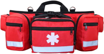 Aid Kit Heuptas - Outdoor Camping EHBO-pakket, Rode Opbergtas Met Meerdere Vakken, Utility-etui Ritssluiting, Ontwerp Met Duurzame Handgreep | Draagbare Wandelauto-noodpakkettassen Voor Reisavontu