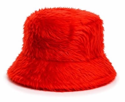 Bucket Hat Pluche Bont - Rood - Vissershoedje - Volwassenen - One Size - Unisex